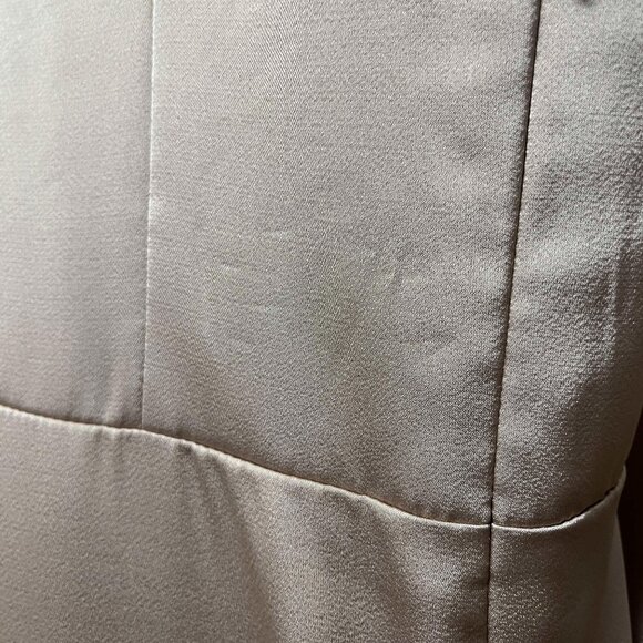 Bridesmaid Dress Size 12 Taupe Slim A-line w/Slit - Picture 3 of 7